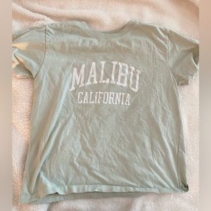 Brandy Melville Malibu California t-shirt (light pale green)
